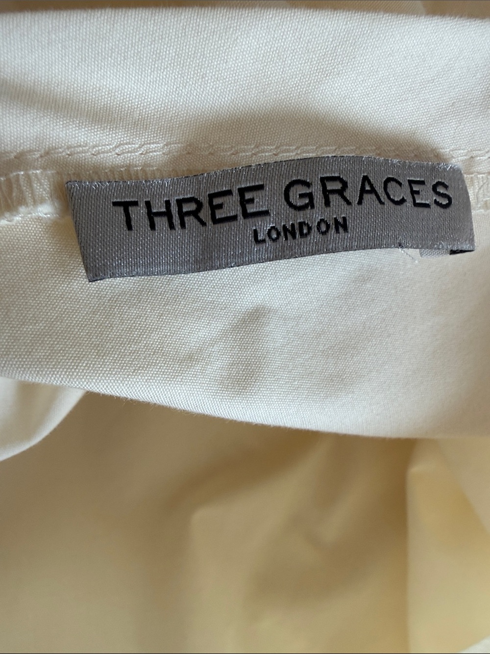 EUC: THREE GRACES Blanche Dress, Cotton Poplin - Ecru, sz Medium - Picture 6 of 9